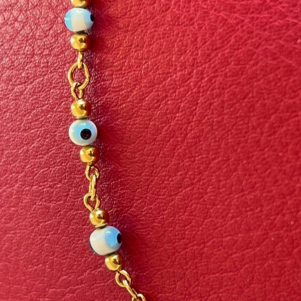 18K Gold-Plated & Enamel “Evil Eye” Chain Bracelet